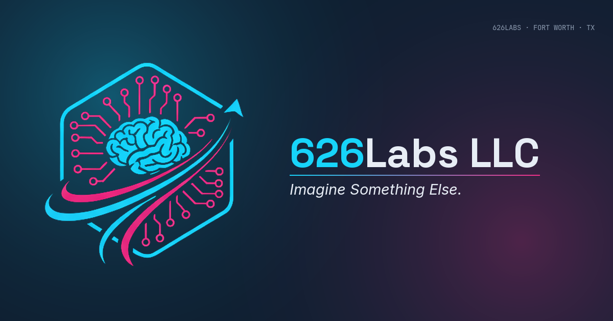 626 Labs banner, 1200 by 630