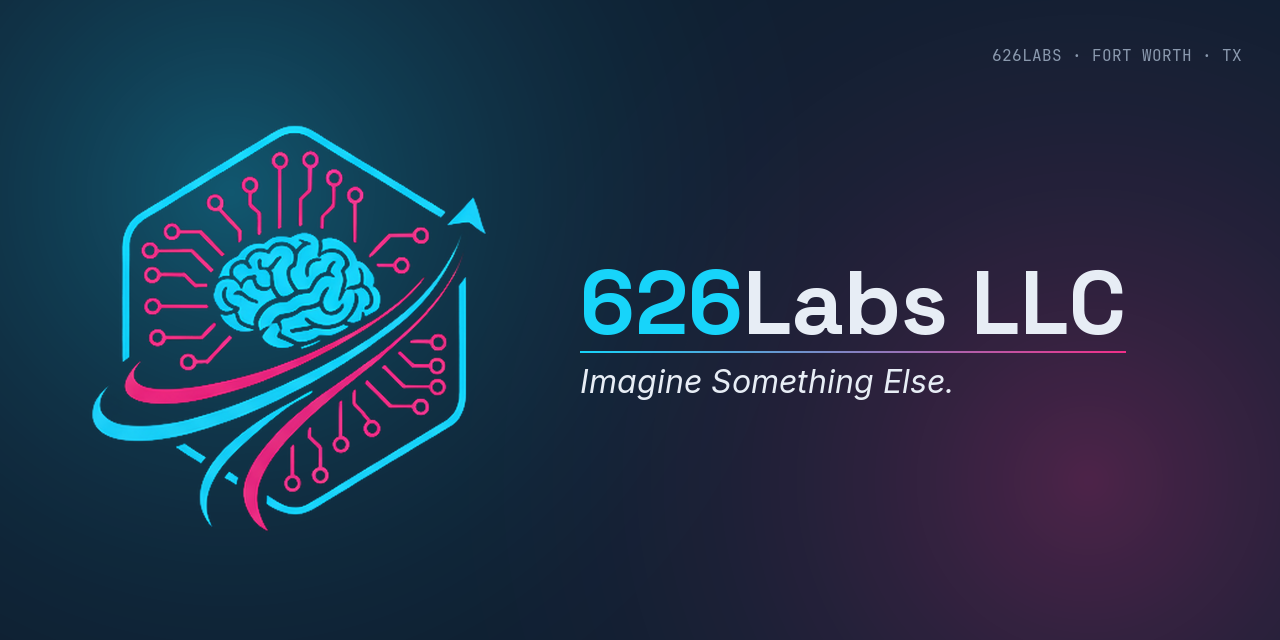 626 Labs banner, 1280 by 640